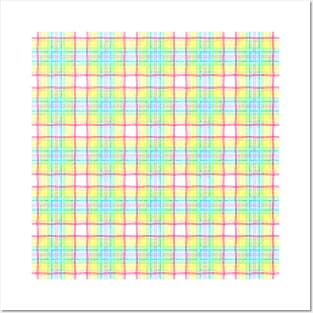 Watercolor Rainbow Plaid! Posters and Art